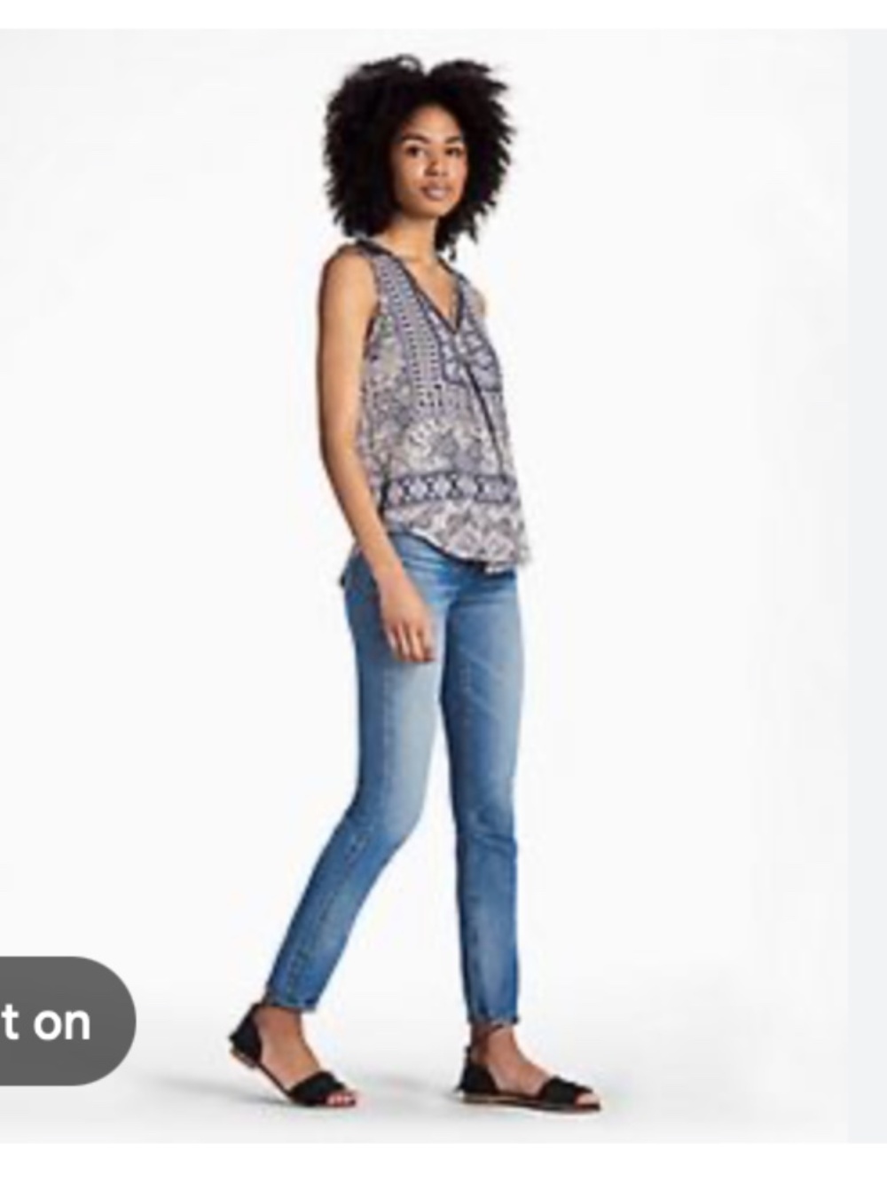 Geometric print sleeveless tank top